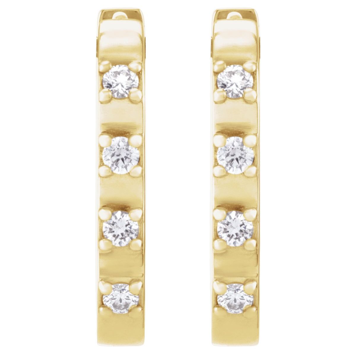 1/10 CTW Natural Diamond 14 mm Hoop Earrings in 14k yellow gold