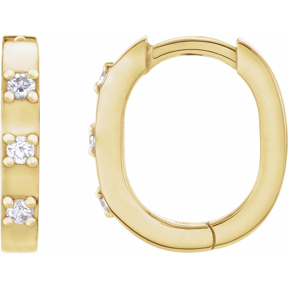 .08 CTW Natural Diamond 11.5 mm Hoop Earrings in 14k yellow gold
