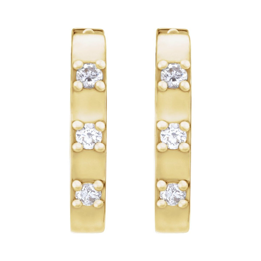 .08 CTW Natural Diamond 11.5 mm Hoop Earrings in 14k yellow gold