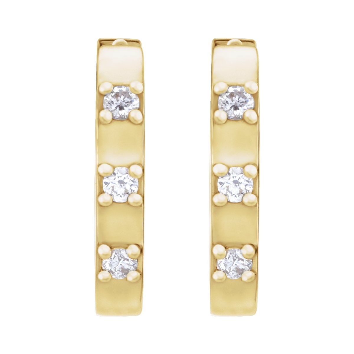 .08 CTW Natural Diamond 11.5 mm Hoop Earrings in 14k yellow gold