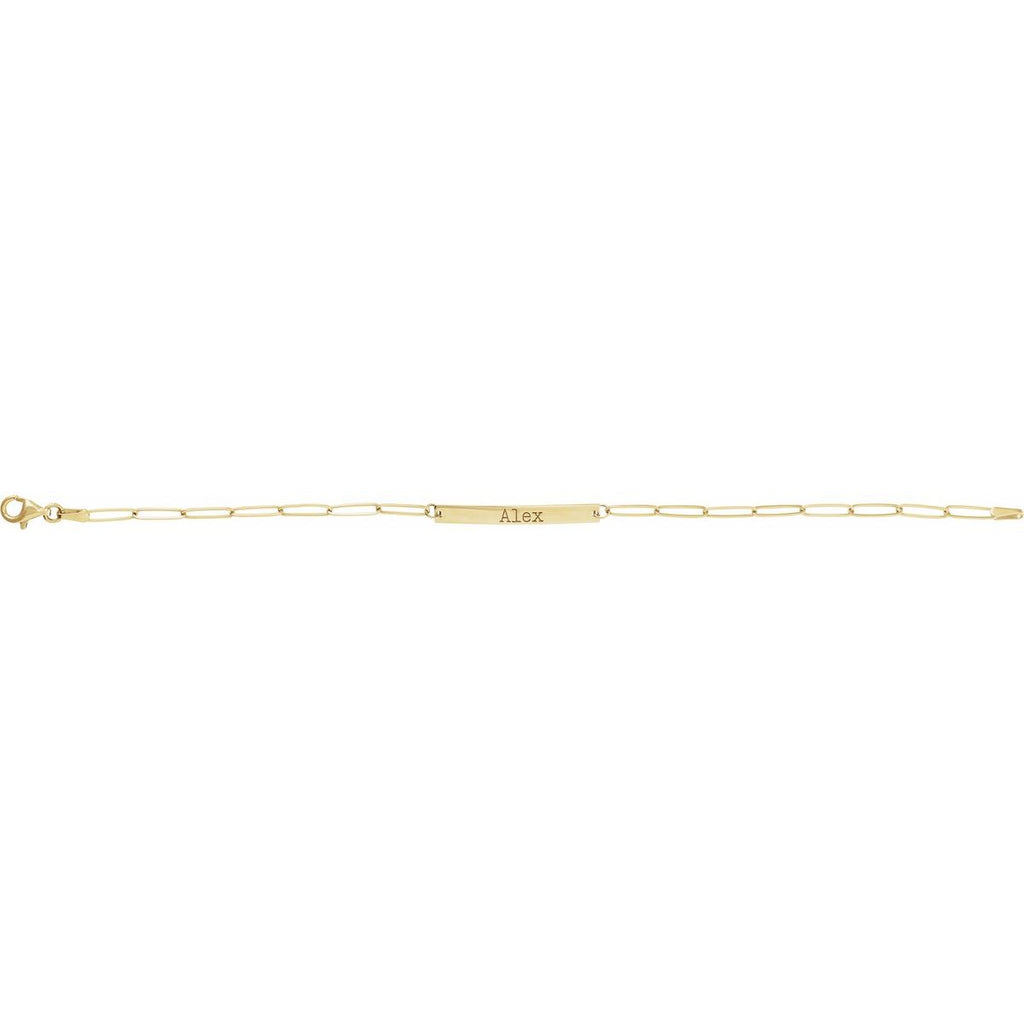 Engravable Bar Bracelet in 14k yellow gold