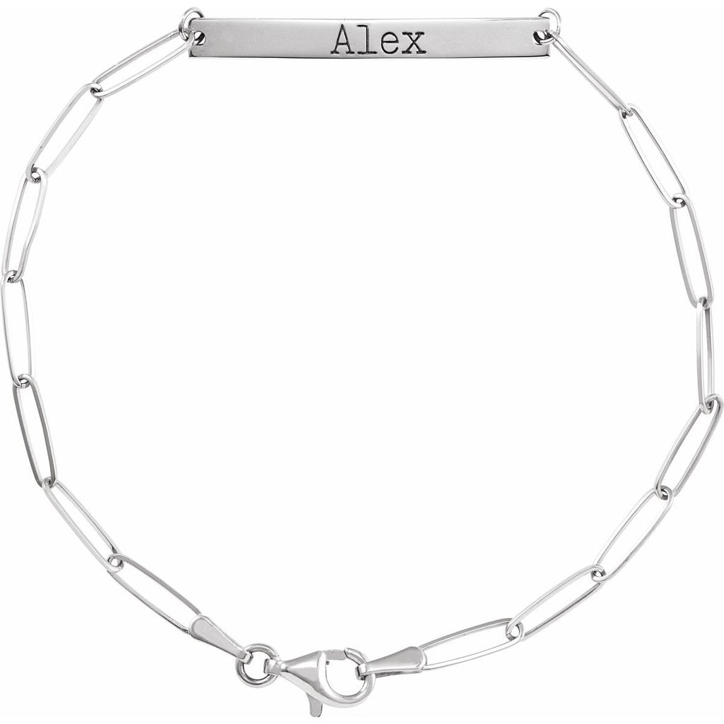 Engravable Bar Bracelet in 14k white gold