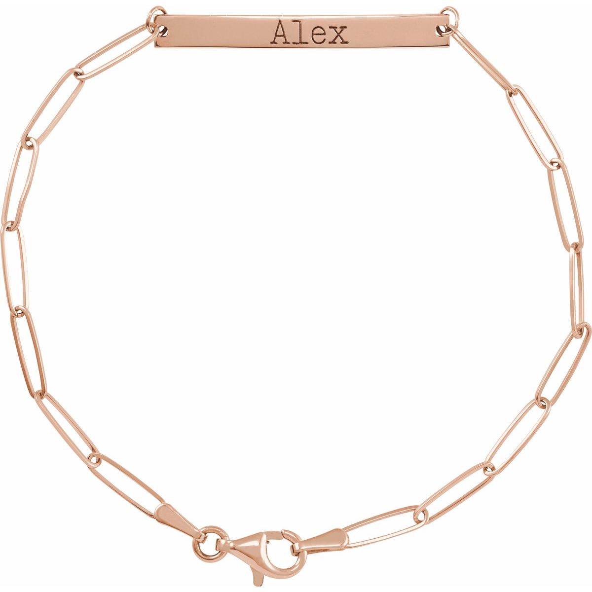 Engravable Bar Bracelet in 14k rose gold
