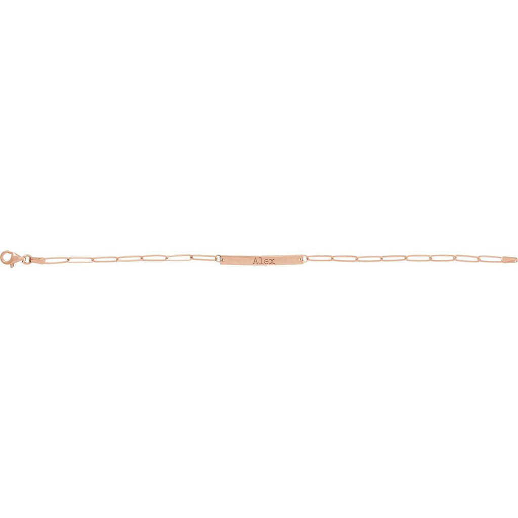 Engravable Bar Bracelet in 14k rose gold