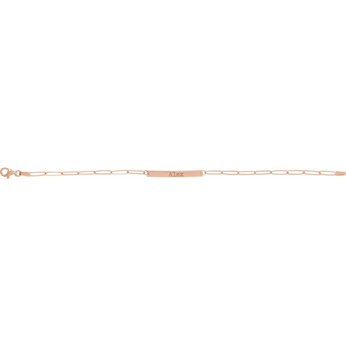 Engravable Bar Bracelet in 14k rose gold