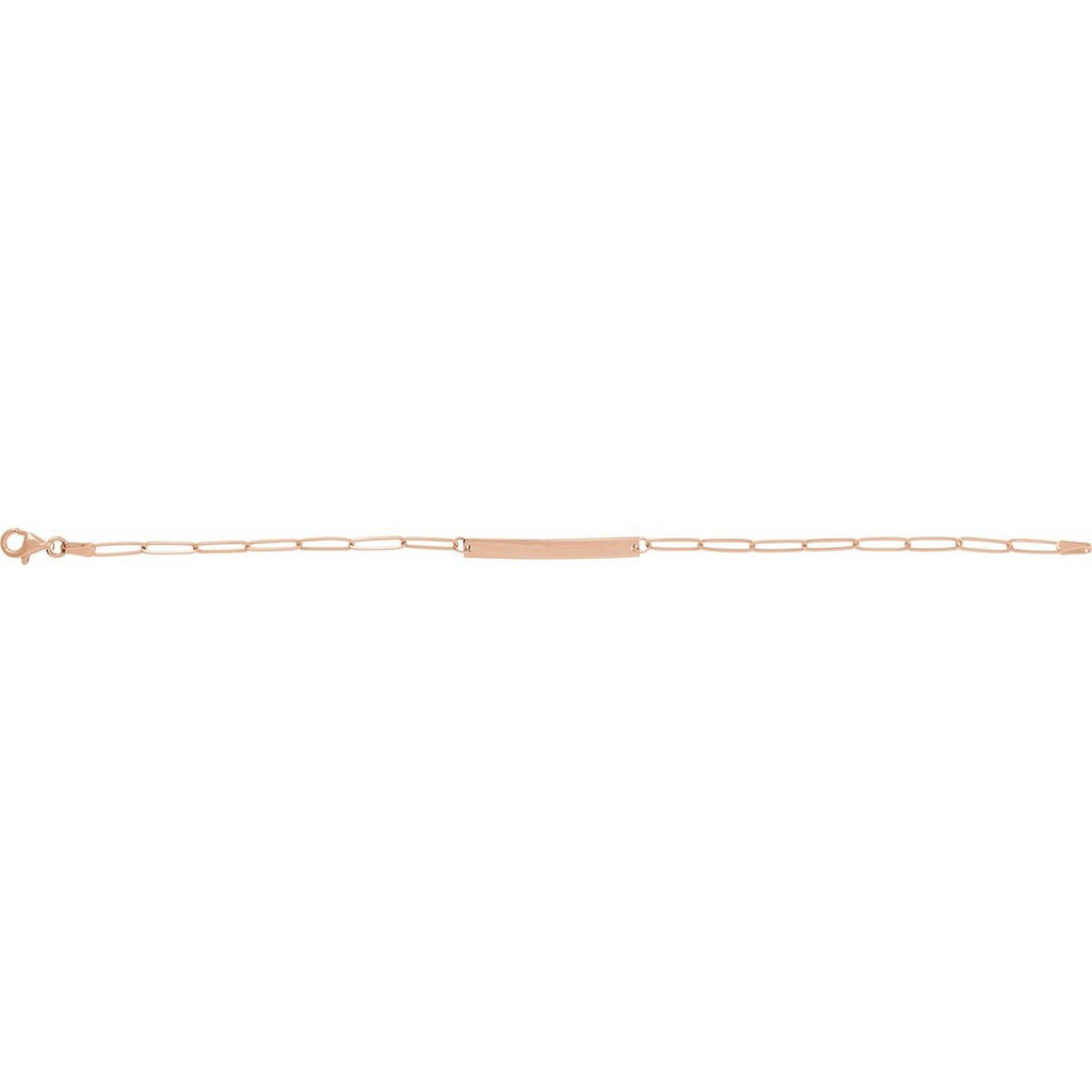 Engravable Bar Bracelet in 14k rose gold