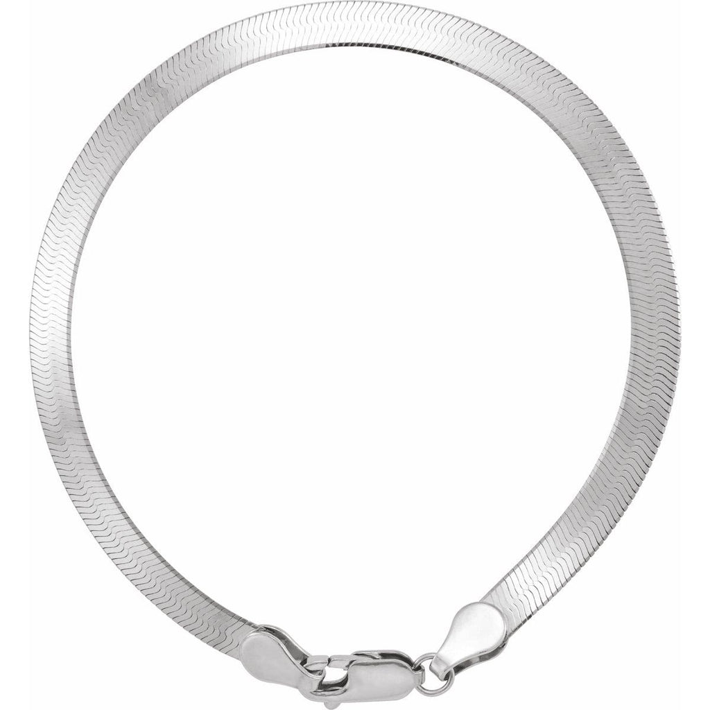 4.6 mm Flexible Herringbone Chain in 14k white gold