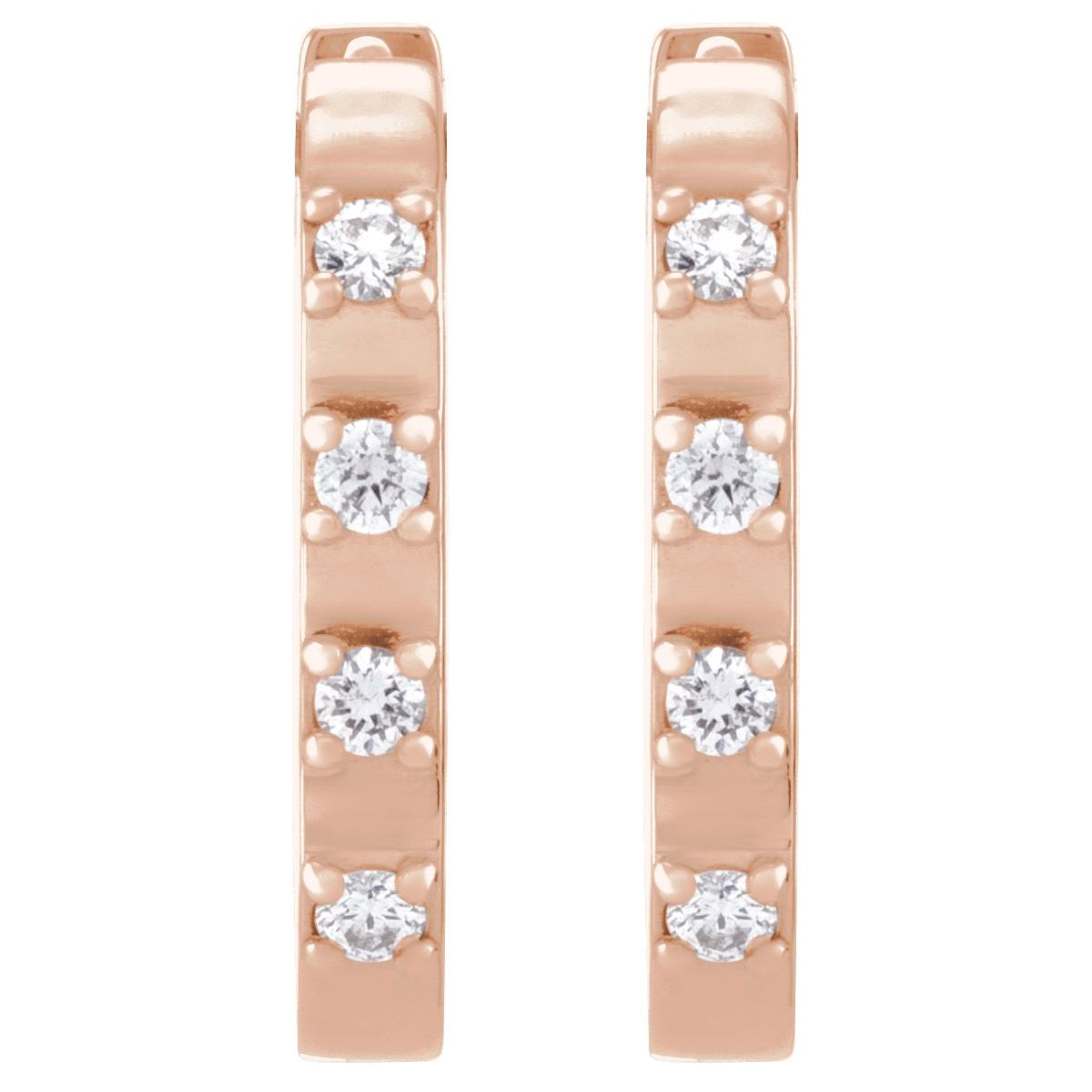1/10 CTW Natural Diamond 14 mm Hoop Earrings in 14k rose gold