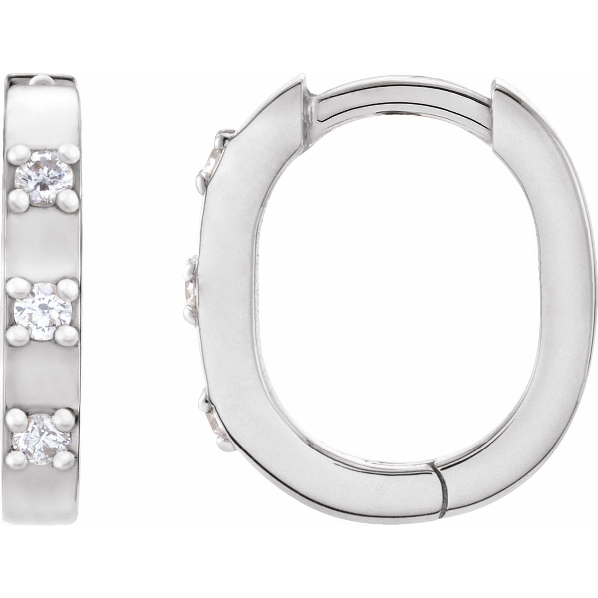 .08 CTW Natural Diamond 11.5 mm Hoop Earrings in 14k white gold
