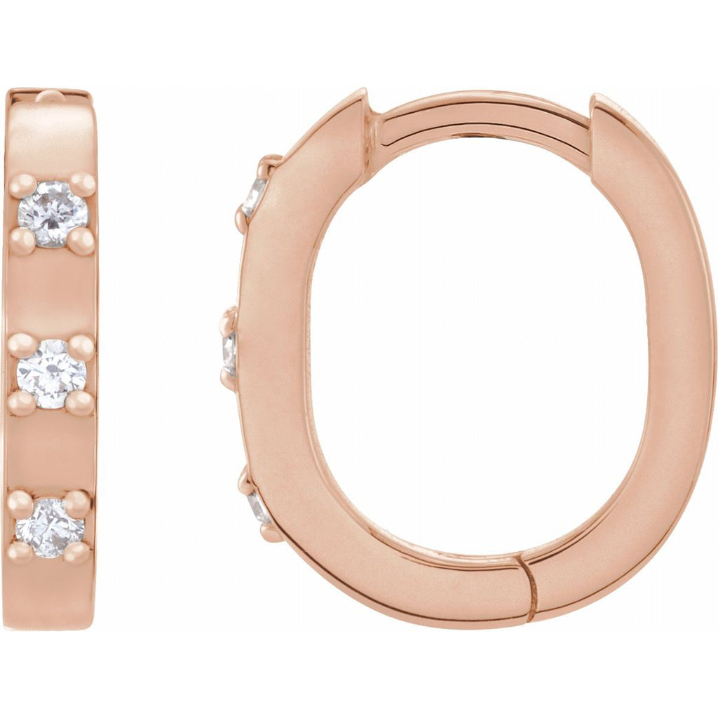 .08 CTW Natural Diamond 11.5 mm Hoop Earrings in 14k rose gold