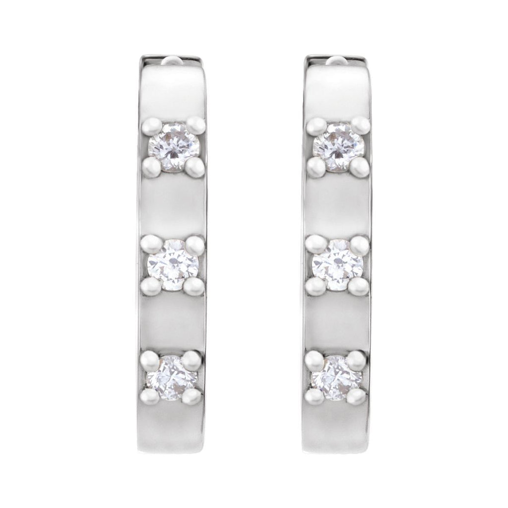 .08 CTW Natural Diamond 11.5 mm Hoop Earrings in 14k white gold