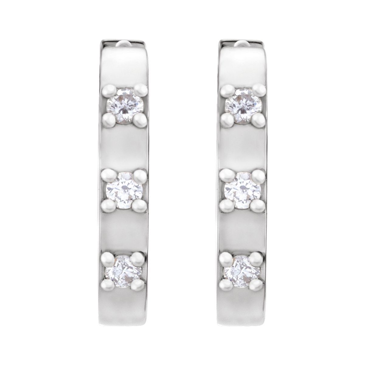 .08 CTW Natural Diamond 11.5 mm Hoop Earrings in 14k white gold