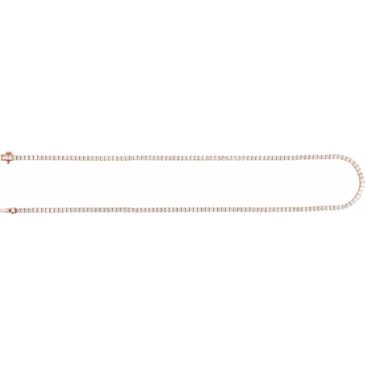 7 1/4 CTW Lab-Grown Diamond Line Necklace in 14k rose gold