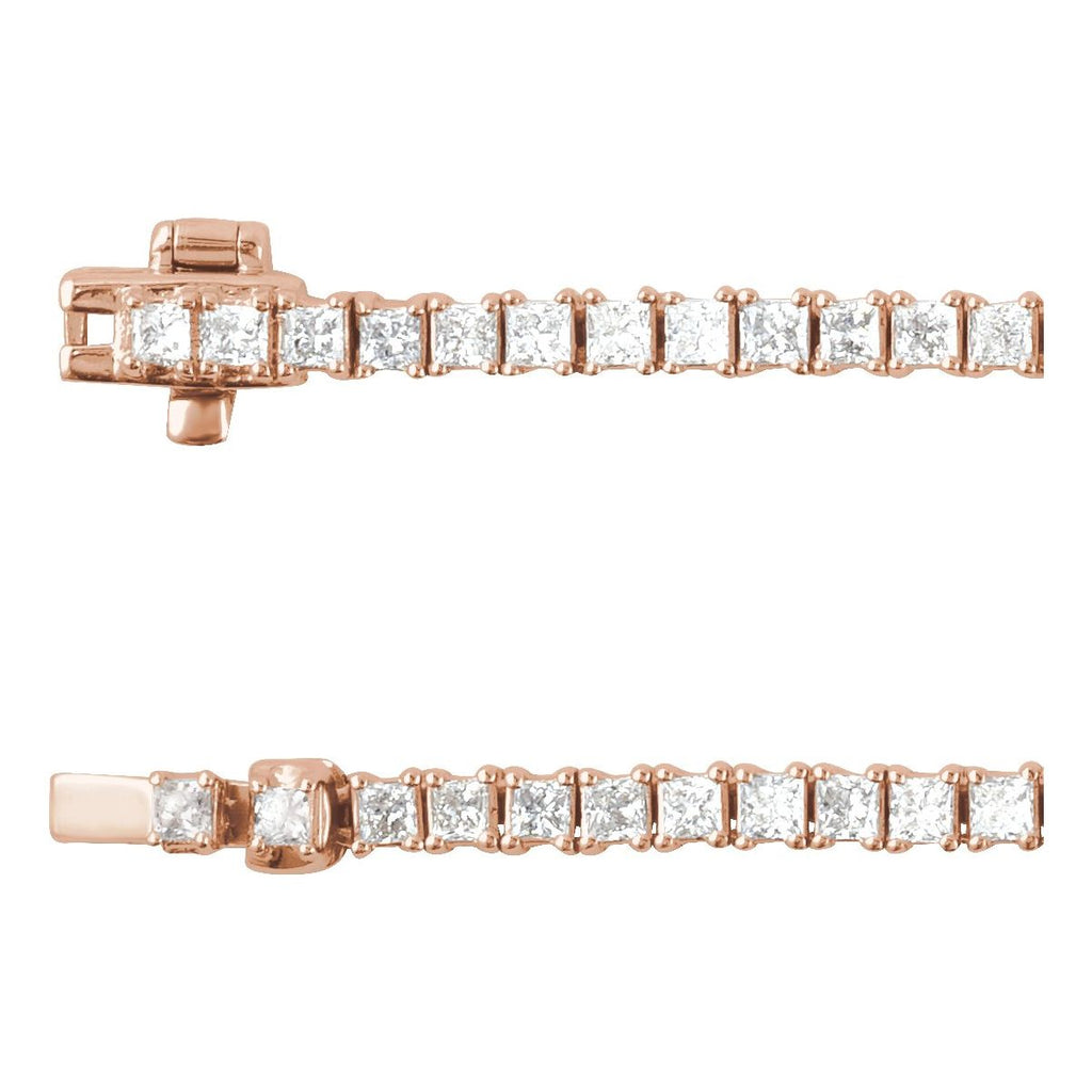 7 1/4 CTW Lab-Grown Diamond Line Necklace in 14k rose gold
