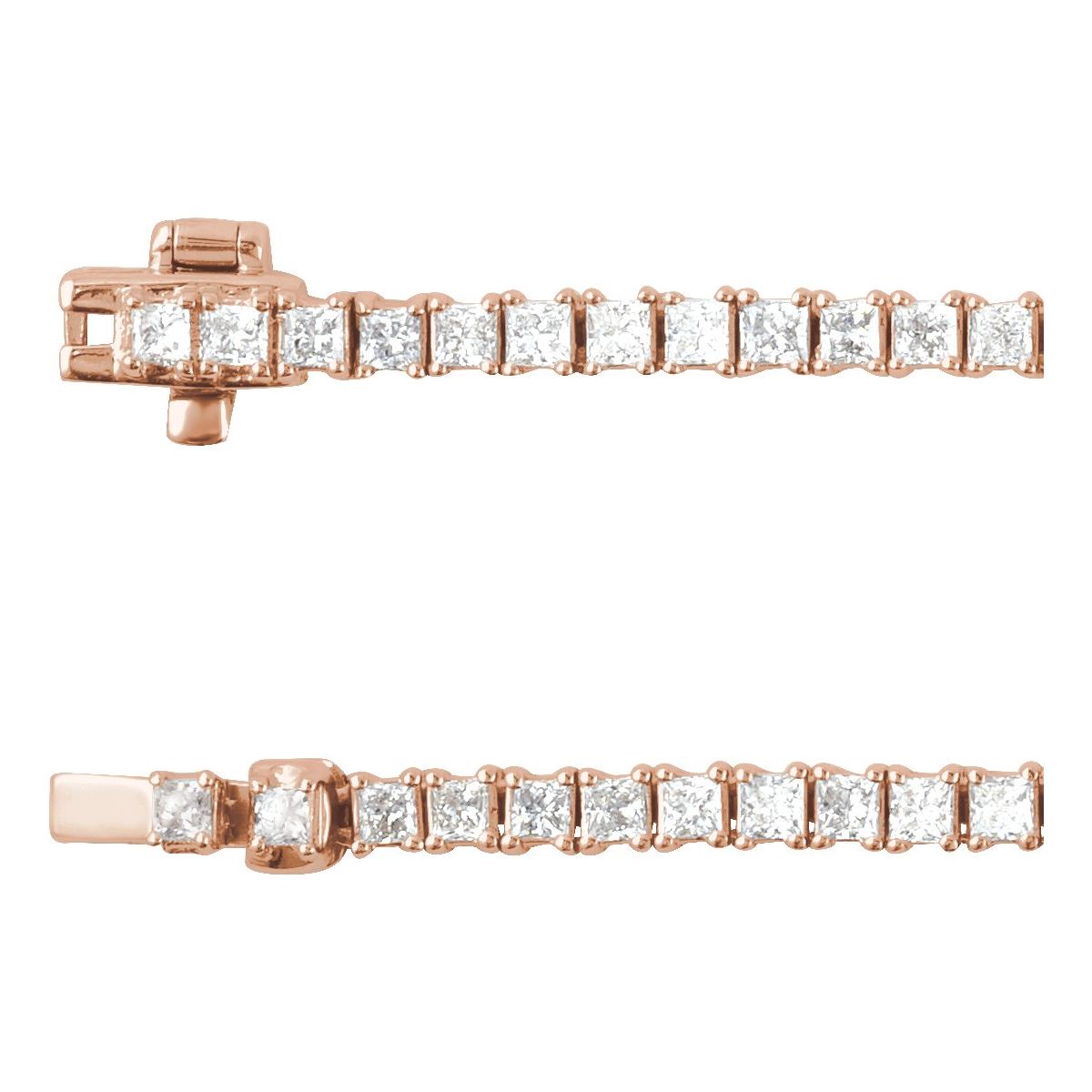 7 1/4 CTW Lab-Grown Diamond Line Necklace in 14k rose gold