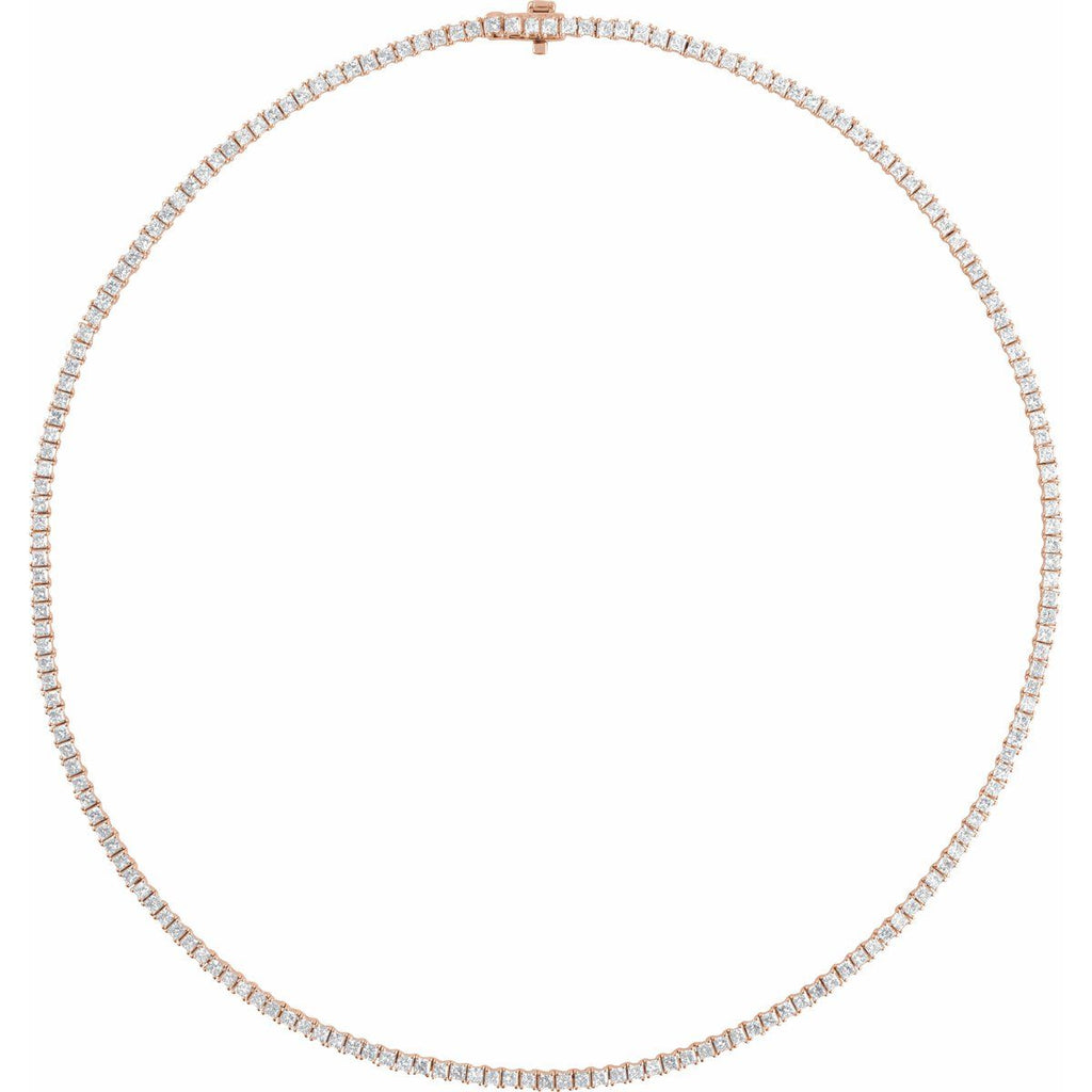 7 1/4 CTW Lab-Grown Diamond Line Necklace in 14k rose gold