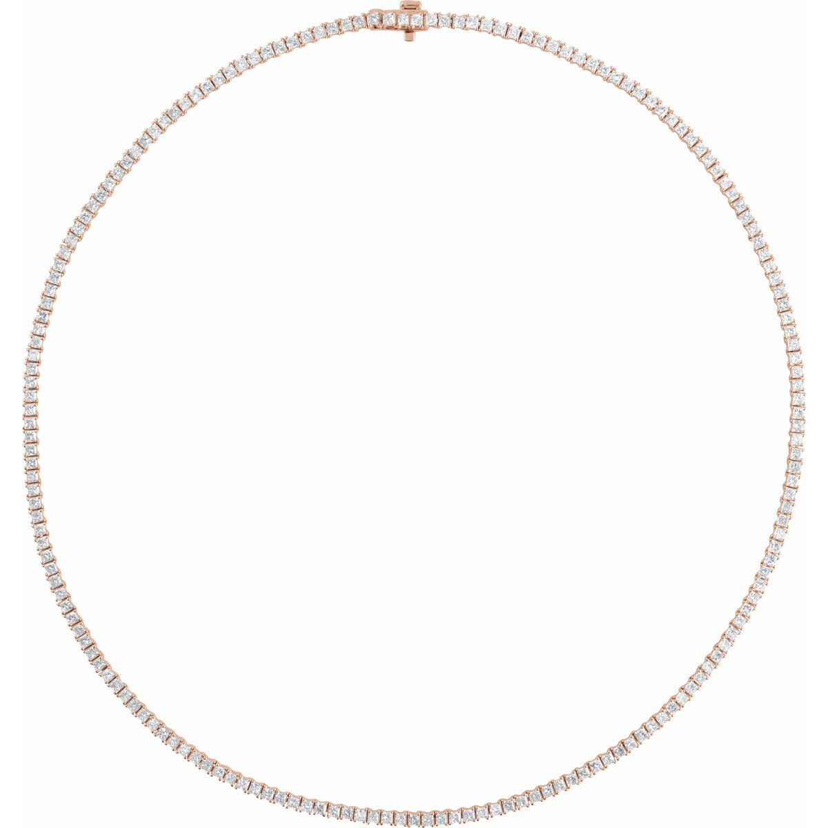 7 1/4 CTW Lab-Grown Diamond Line Necklace in 14k rose gold