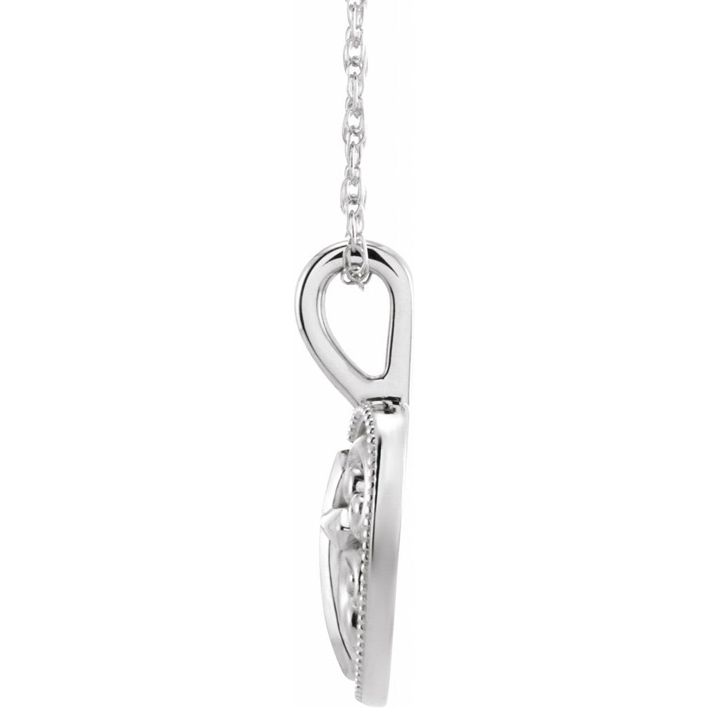 18.7x12.6 mm Cross And Heart Necklace in 14k white gold