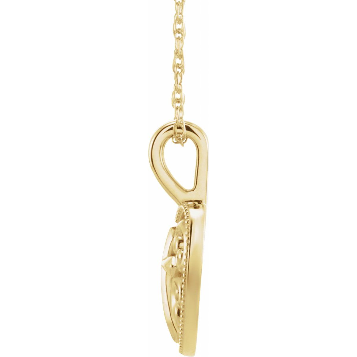 18.7x12.6 mm Cross And Heart Necklace in 14k yellow gold