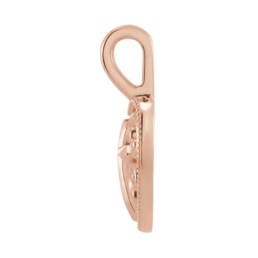 18.7x12.6 mm Cross And Heart Pendant in 14k rose gold