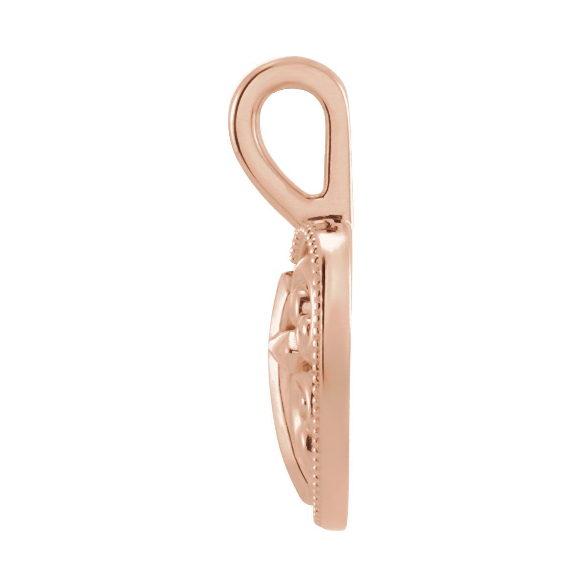 18.7x12.6 mm Cross And Heart Pendant in 14k rose gold