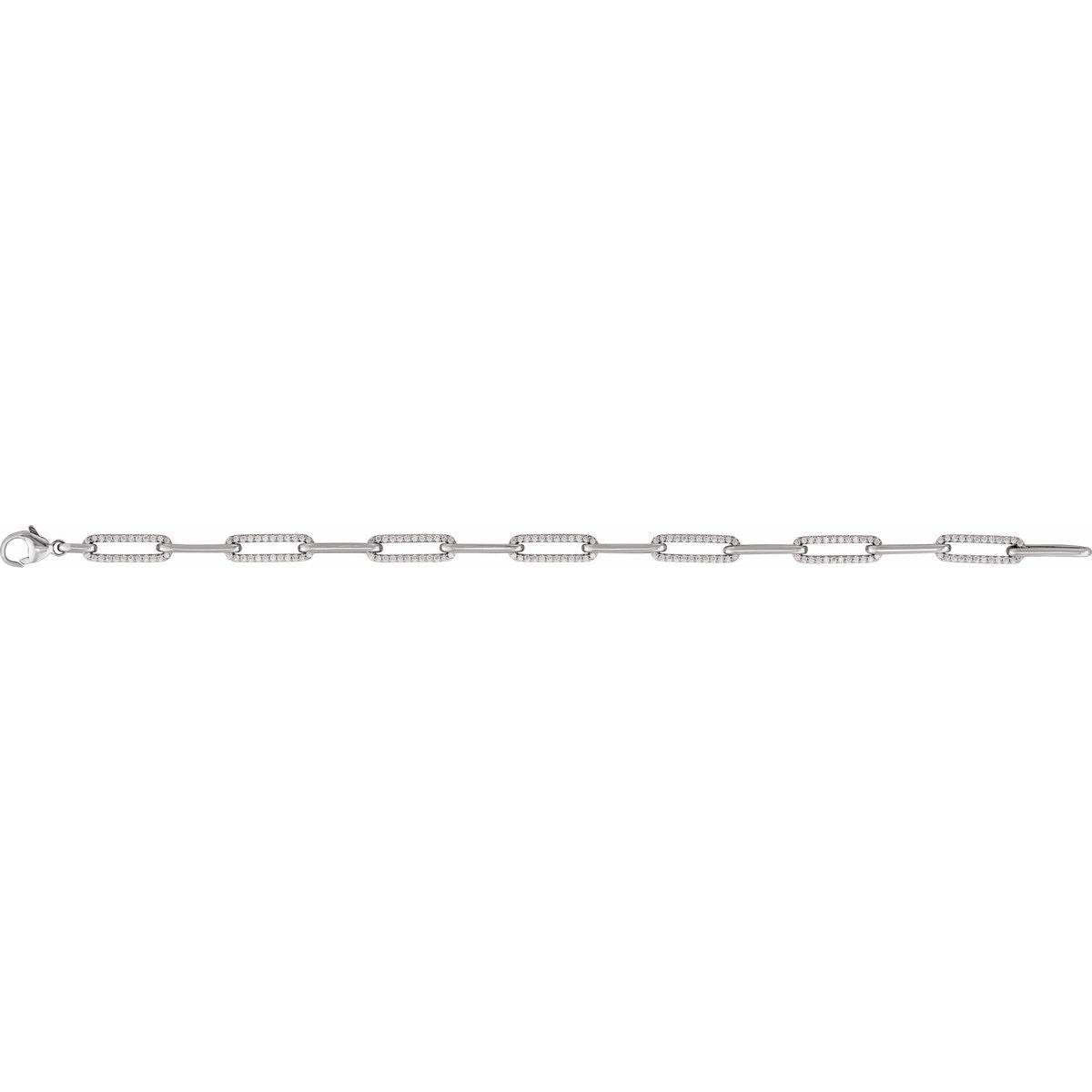 1 CTW Lab-Grown Diamond Link Bracelet in 14k white gold