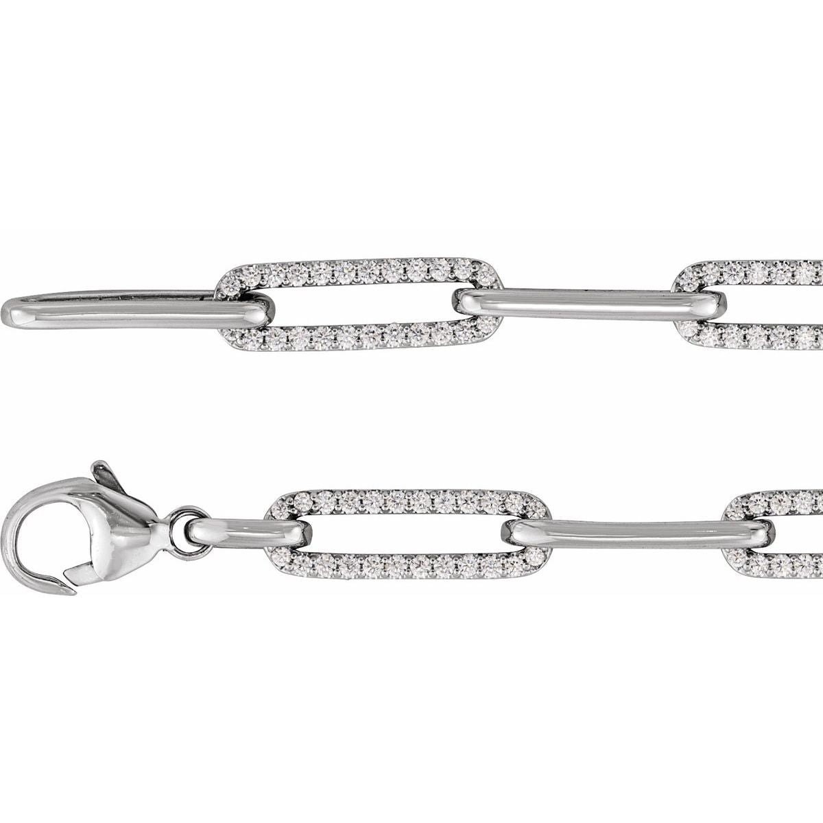 1 CTW Lab-Grown Diamond Link Bracelet in 14k white gold