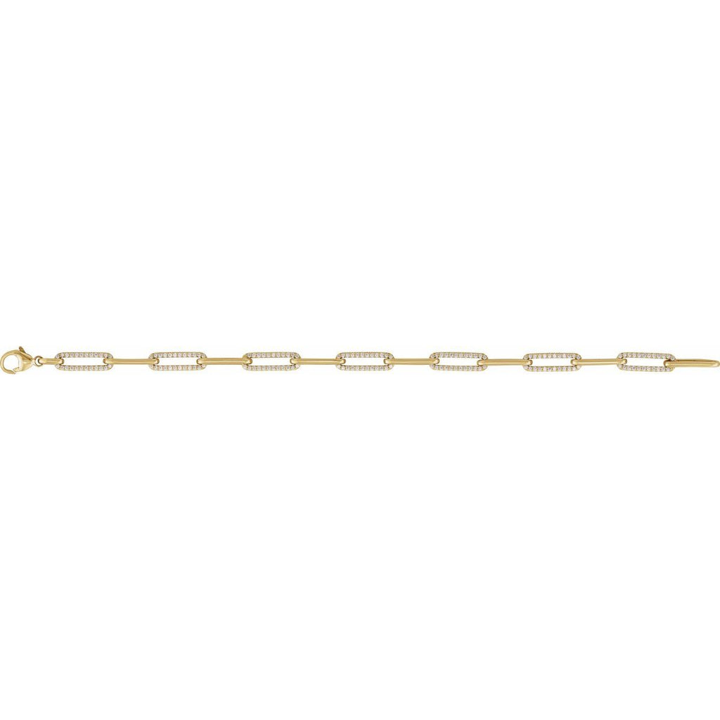 1 CTW Lab-Grown Diamond Link Bracelet in 14k yellow gold