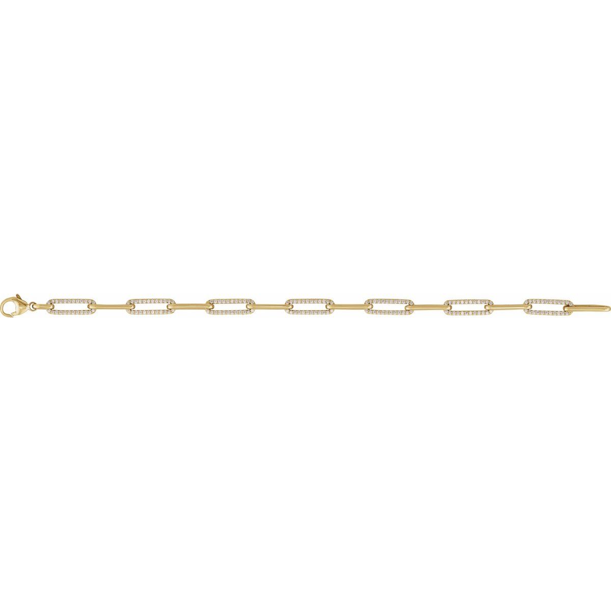 1 CTW Lab-Grown Diamond Link Bracelet in 14k yellow gold