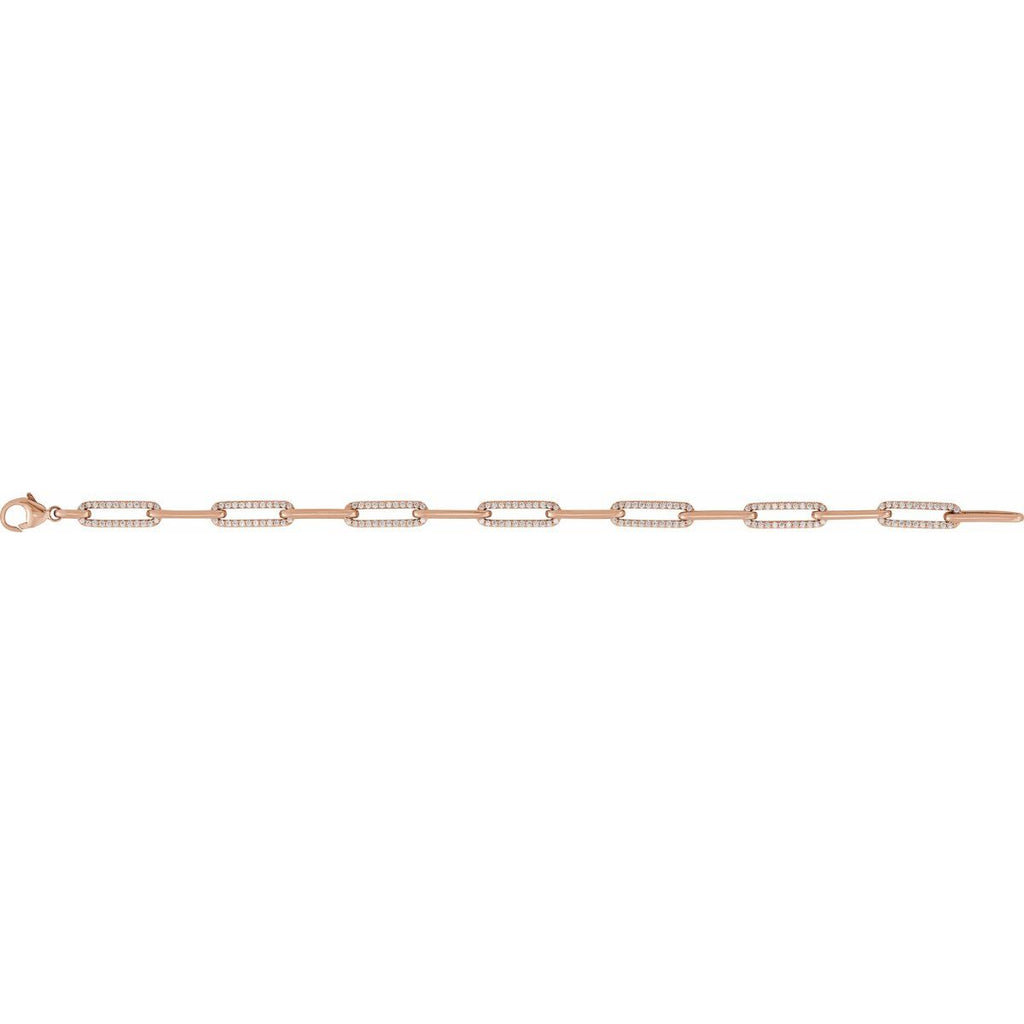 1 CTW Lab-Grown Diamond Link Bracelet in 14k rose gold
