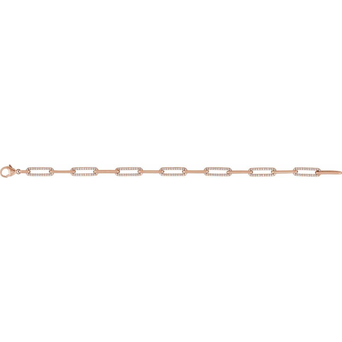 1 CTW Lab-Grown Diamond Link Bracelet in 14k rose gold