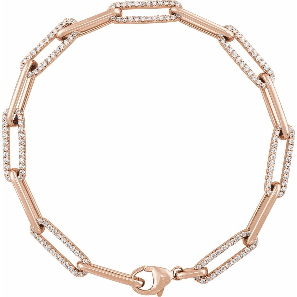 1 CTW Lab-Grown Diamond Link Bracelet in 14k rose gold