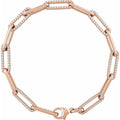 1 CTW Lab-Grown Diamond Link Bracelet in 14k rose gold