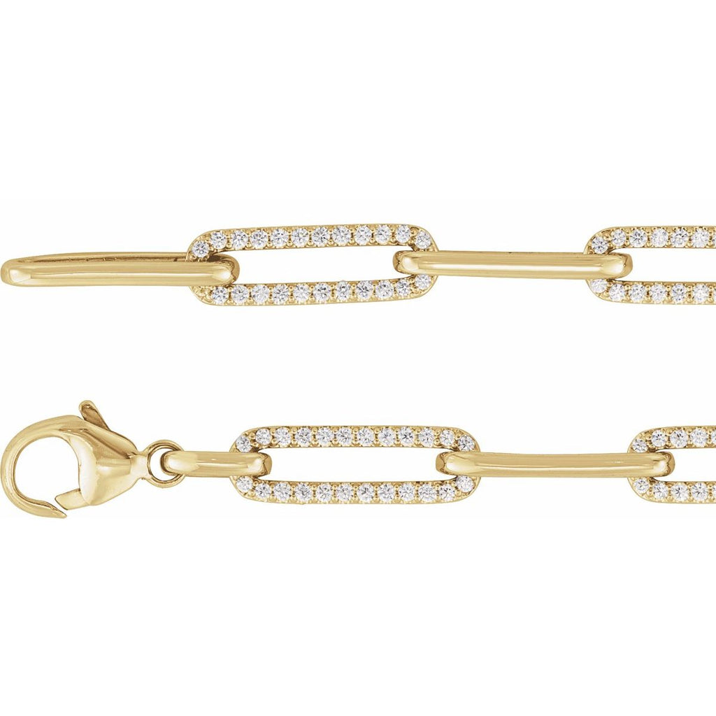 1 CTW Lab-Grown Diamond Link Bracelet in 14k yellow gold