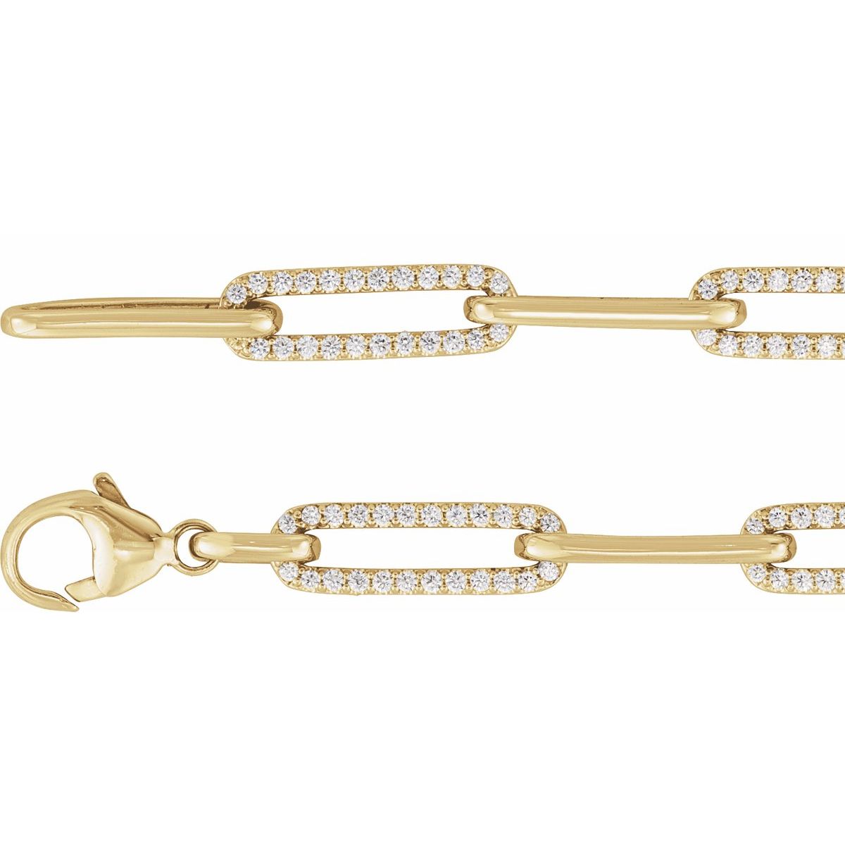 1 CTW Lab-Grown Diamond Link Bracelet in 14k yellow gold