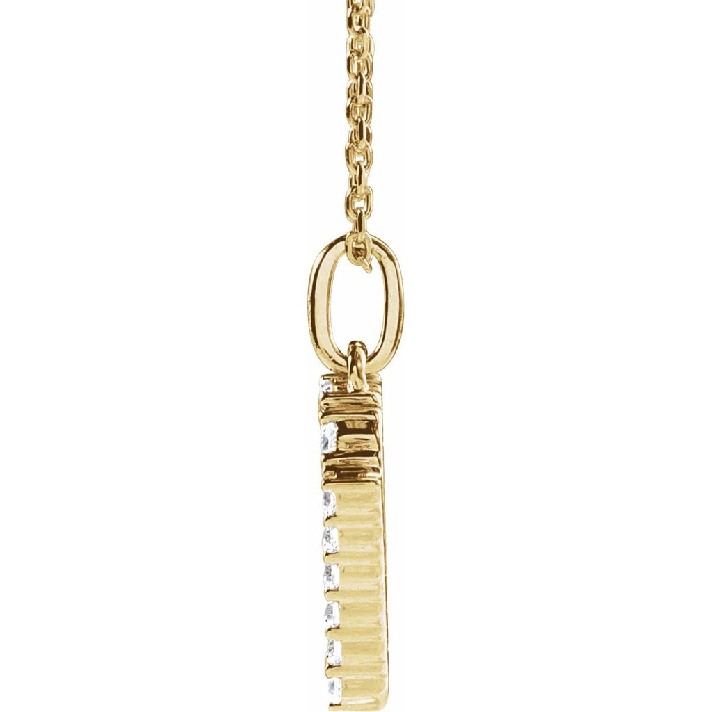 1/3 CTW Lab-Grown Diamond Initial M Necklace in 14k yellow gold