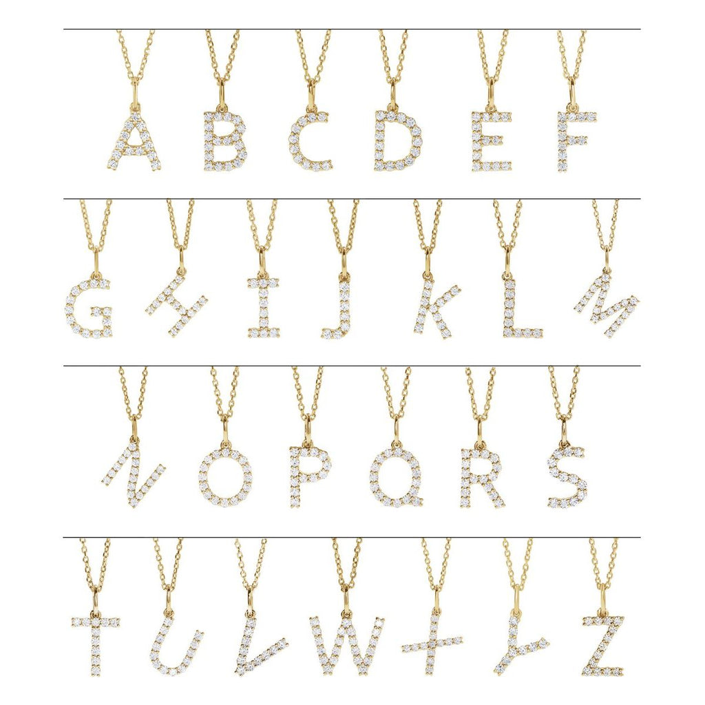 1/3 CTW Lab-Grown Diamond Initial M Necklace