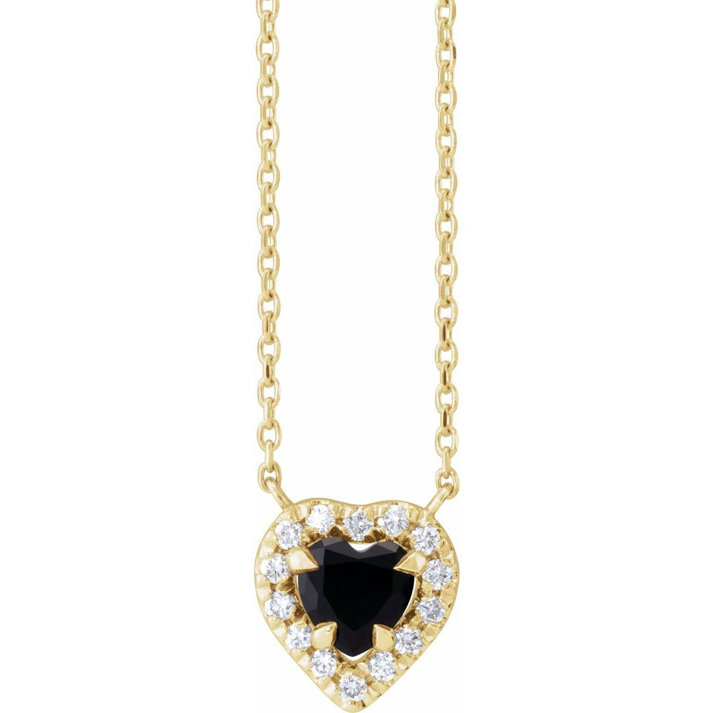 Natural London Blue Topaz & 1/8 CTW Natural Diamond French-Set Halo-Style Necklace in 14k rose gold