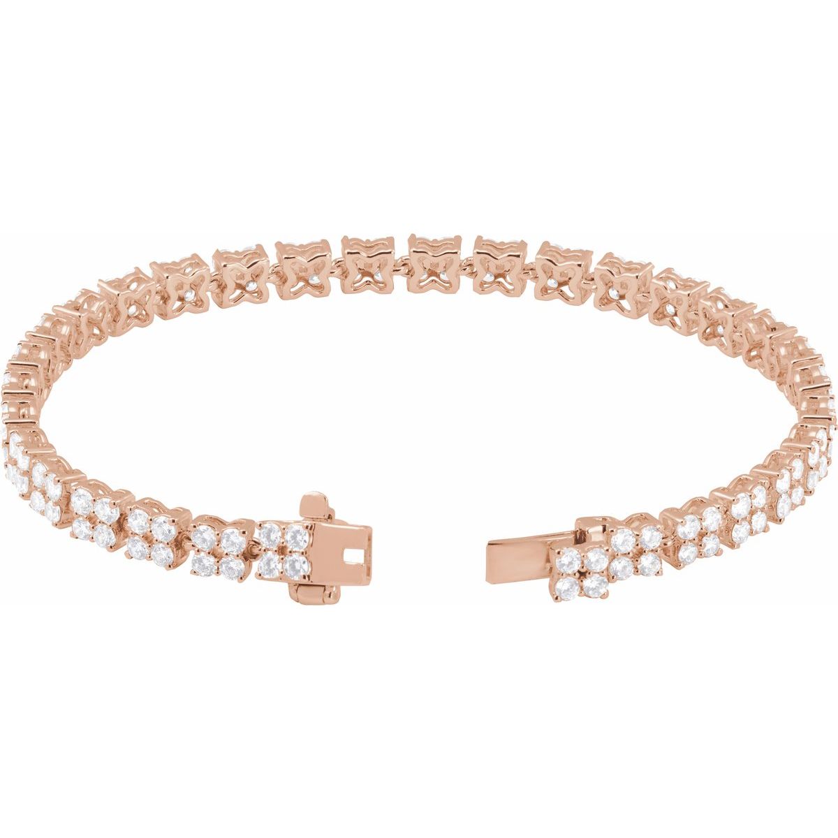 5 1/3 CTW Lab-Grown Diamond Line Bracelet in 14k rose gold
