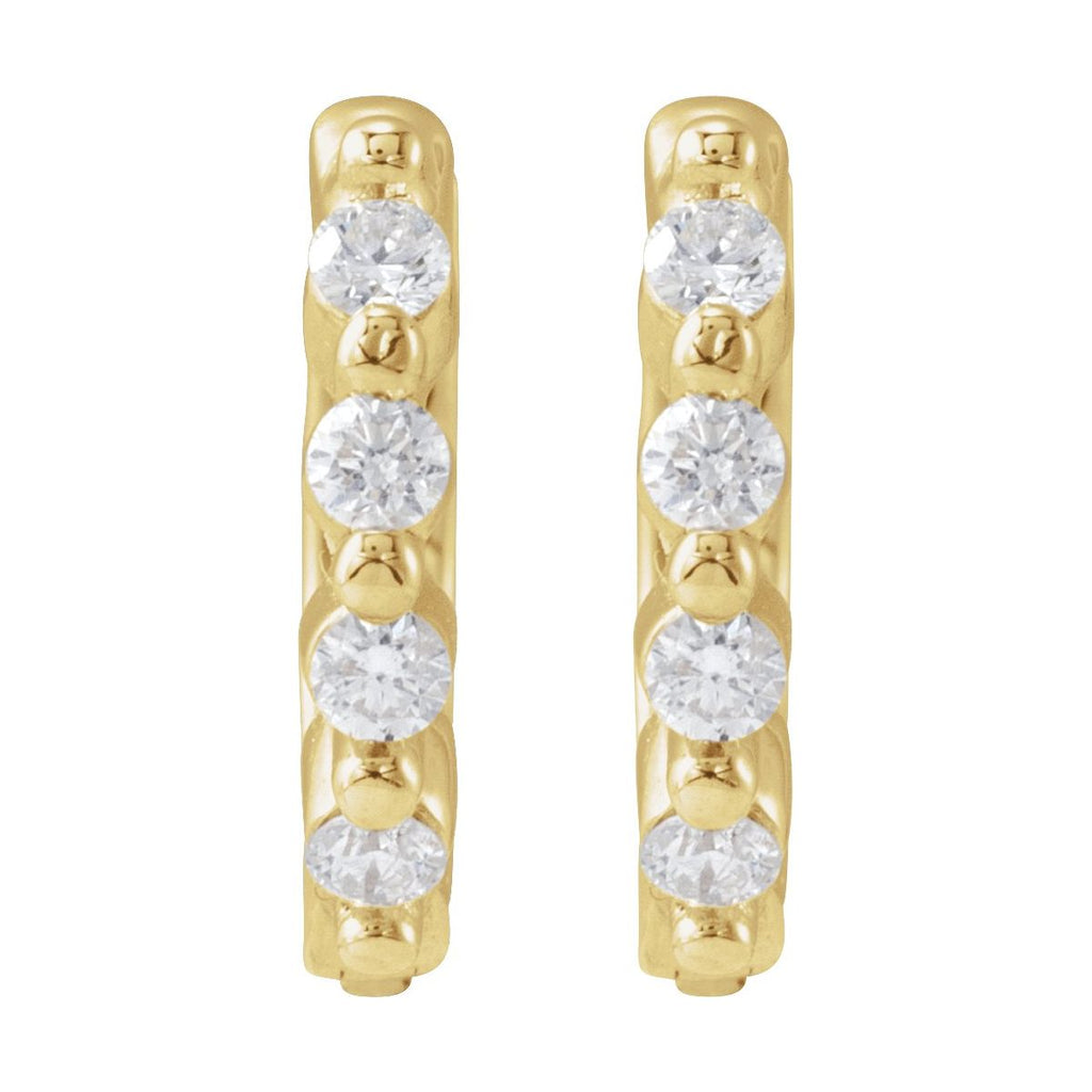 1/10 CTW Natural Diamond 10.74 mm Hinged Hoop Earrings in 14k rose gold