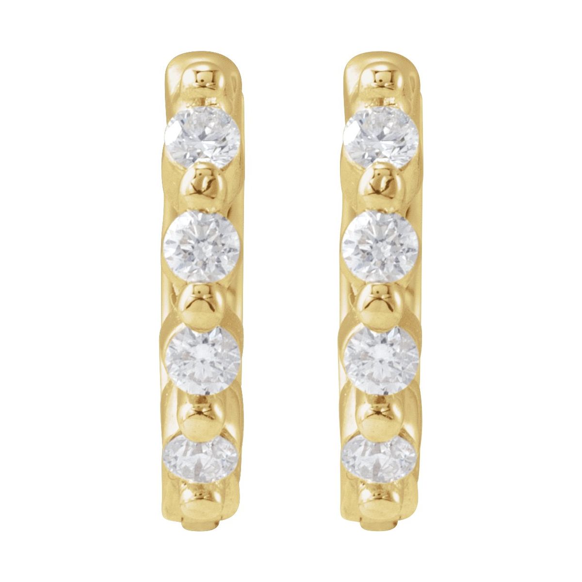 1/10 CTW Natural Diamond 10.74 mm Hinged Hoop Earrings in 14k rose gold