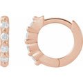 1/10 CTW Natural Diamond 10.74 mm Hinged Hoop Earrings in 14k rose gold