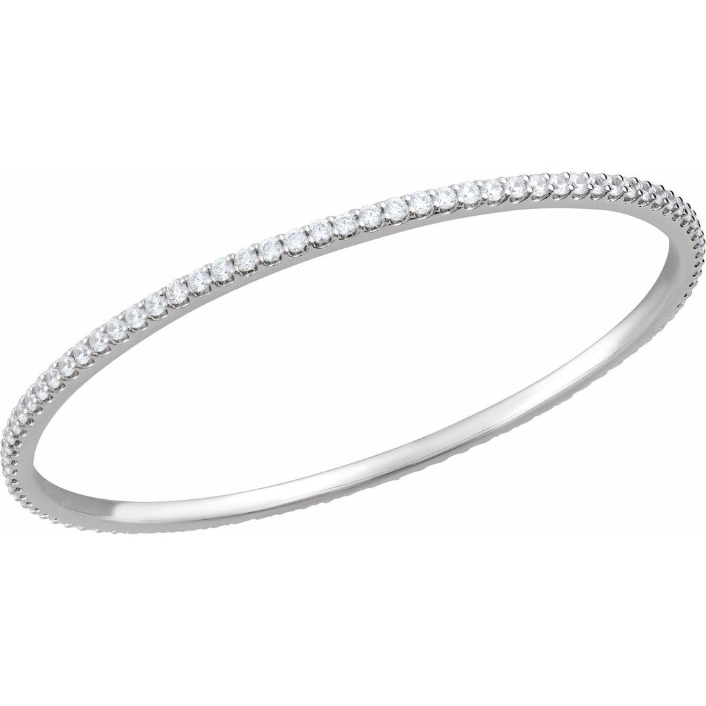 4 CTW Lab-Grown Diamond Stackable Bangle Bracelet in 14k white gold
