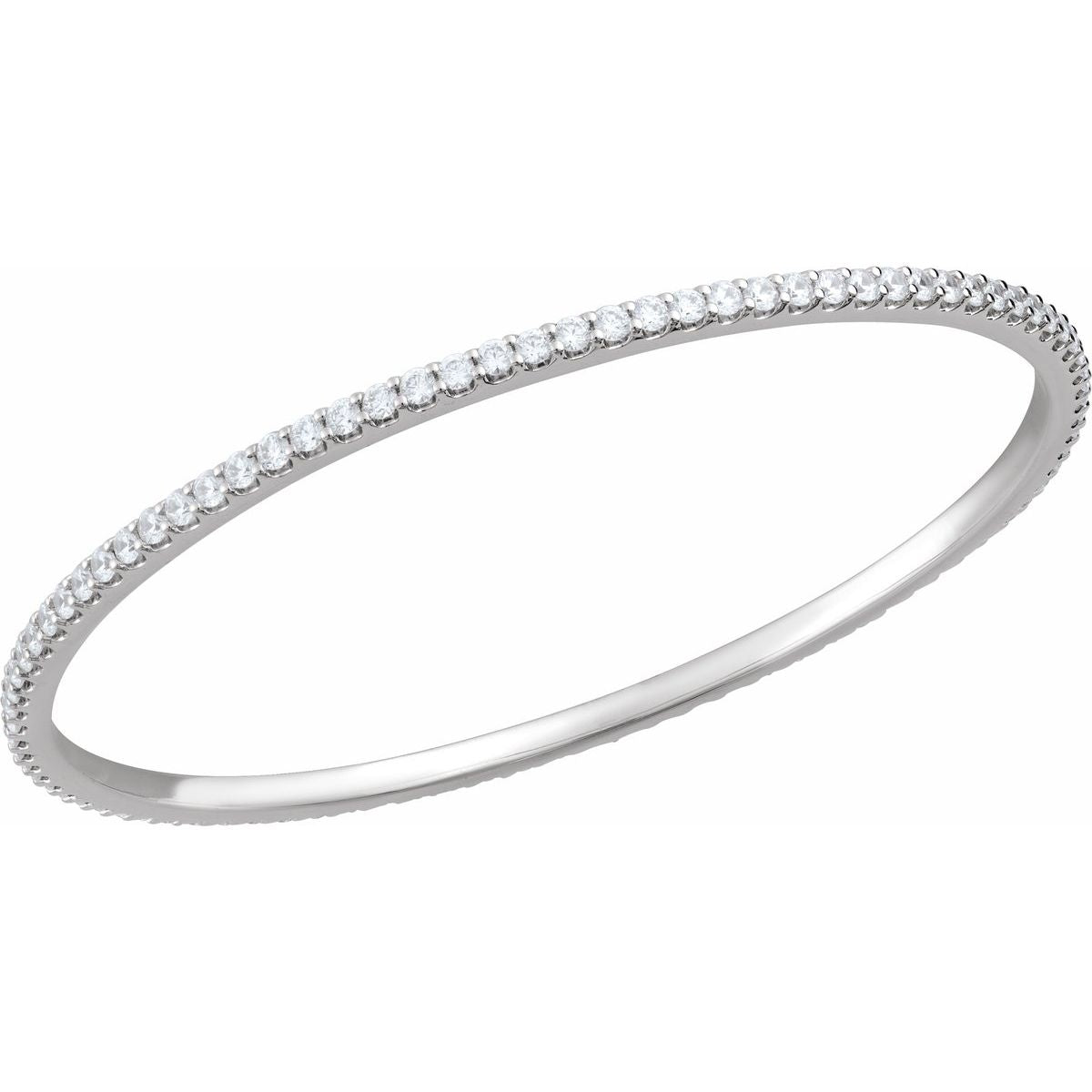 4 CTW Lab-Grown Diamond Stackable Bangle Bracelet in 14k white gold