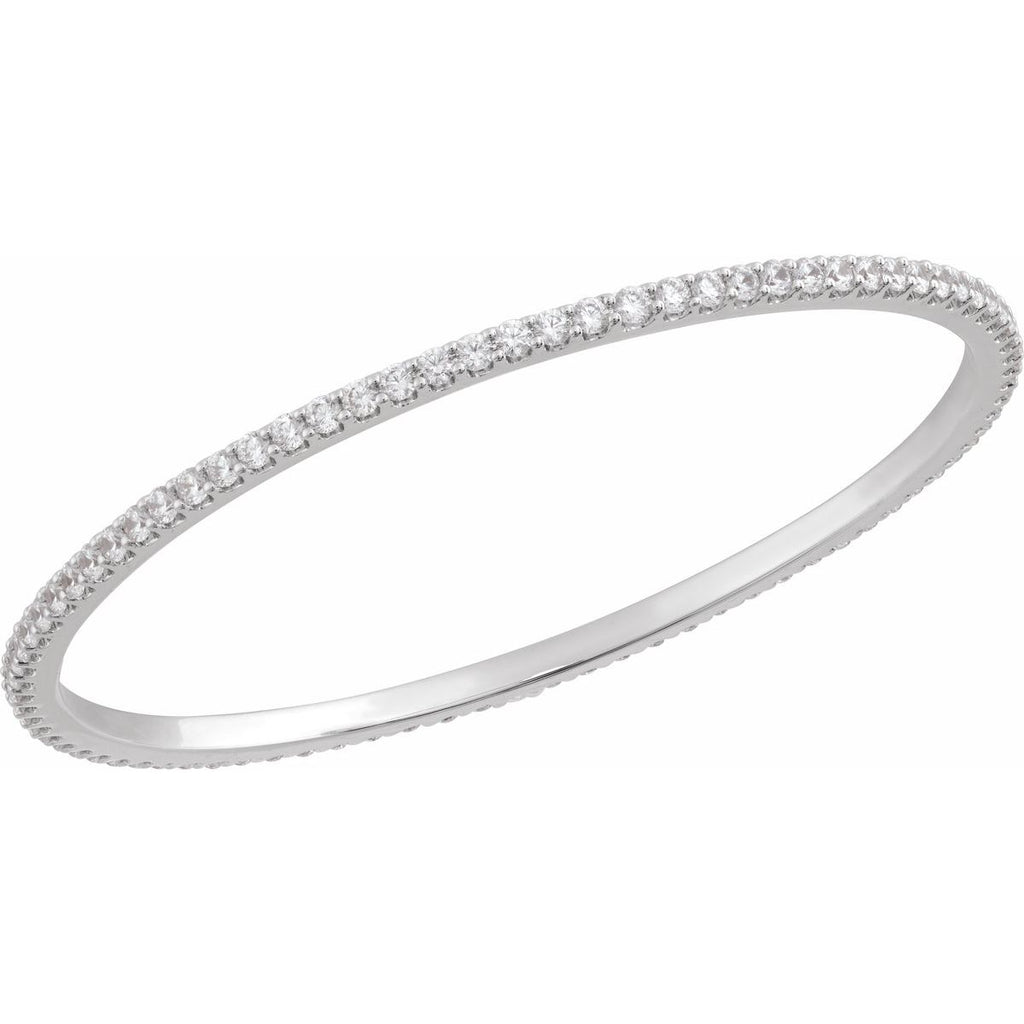5 CTW Lab-Grown Diamond Stackable Bangle Bracelet in 14k white gold