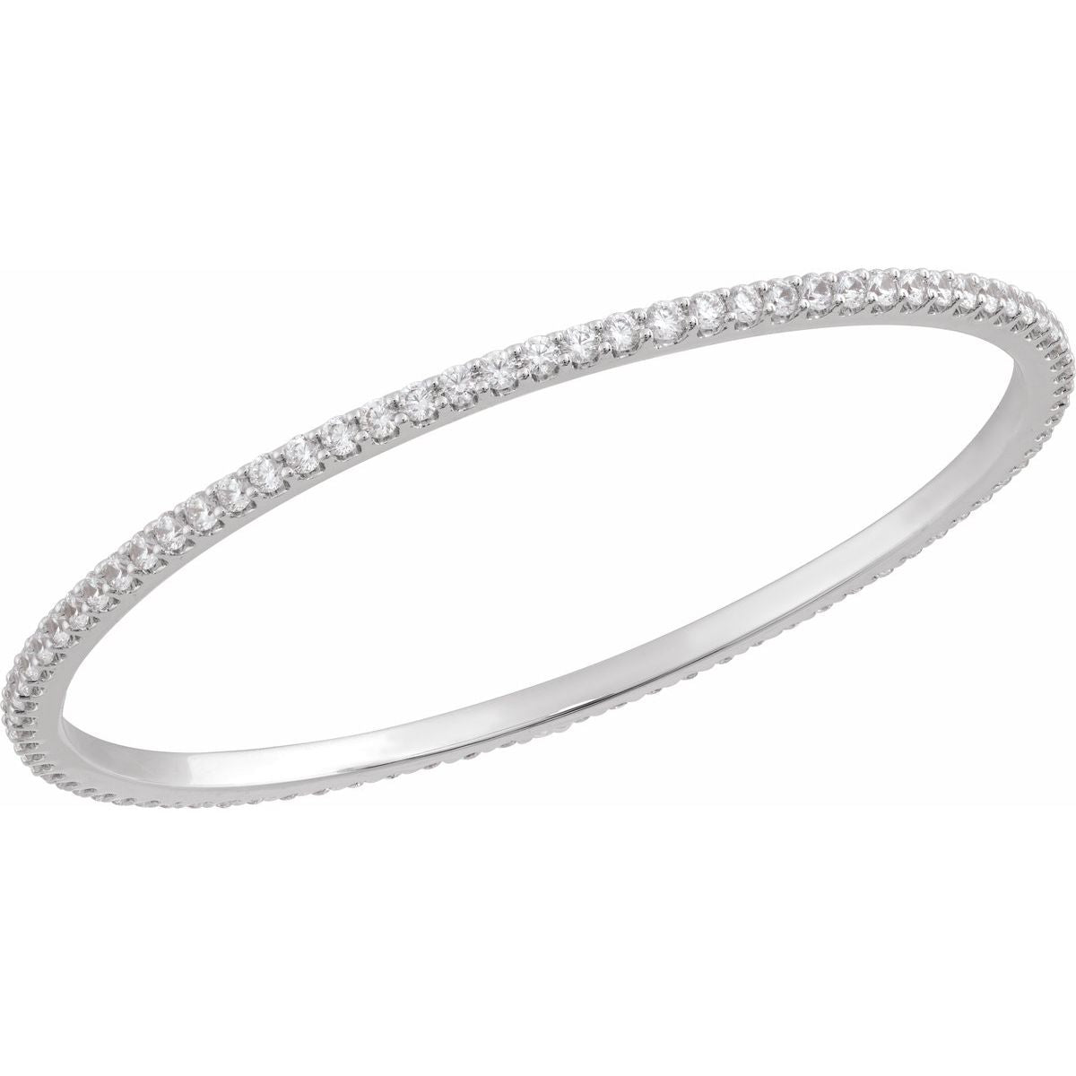 5 CTW Lab-Grown Diamond Stackable Bangle Bracelet in 14k white gold