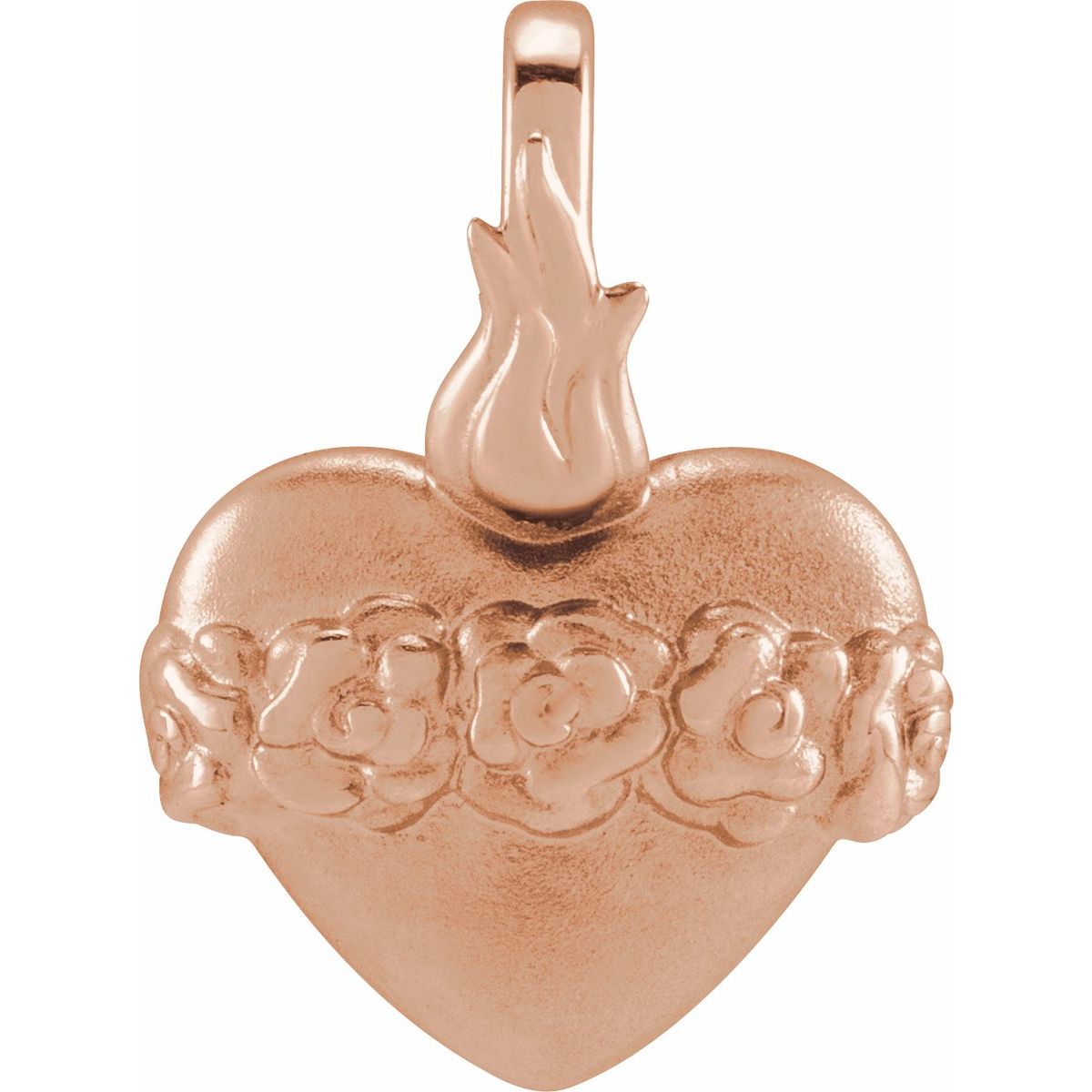 Immaculate Heart Of Mary Pendant in 14k rose gold