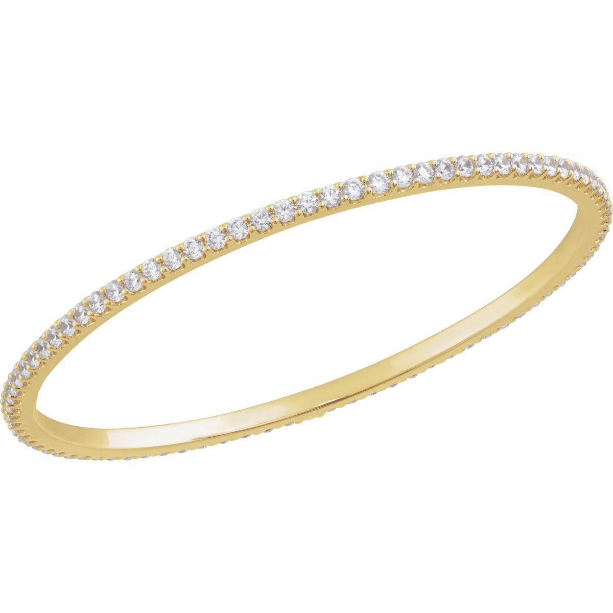 5 CTW Lab-Grown Diamond Stackable Bangle Bracelet in 14k yellow gold