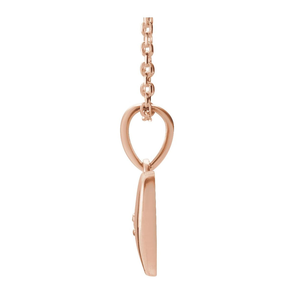 .015 CT Natural Diamond Heart Necklace in 14k rose gold