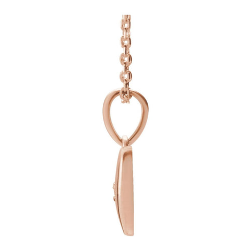 .015 CT Natural Diamond Heart Necklace in 14k rose gold